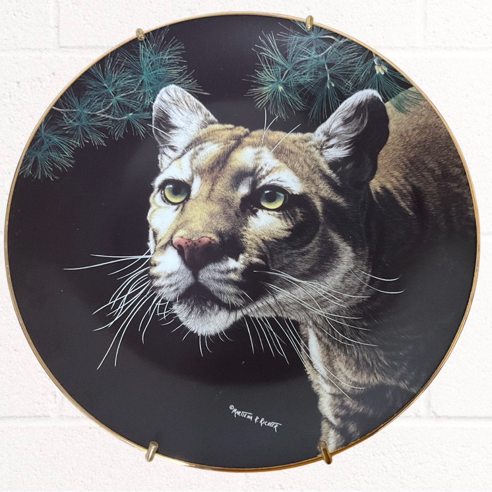 Vintage 1994 Hamilton Collection American Cougar Plate By Martiena Richter